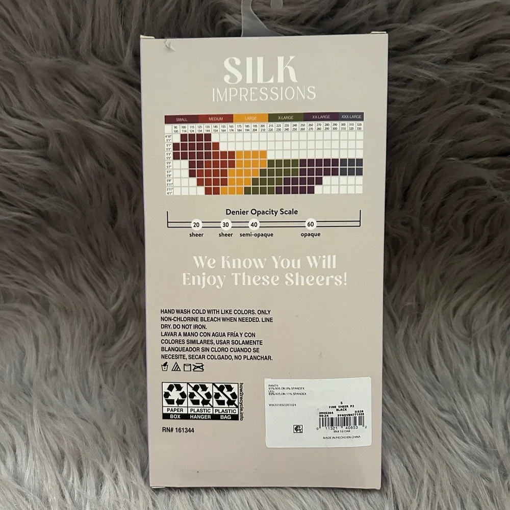 Silk Impressions Ultra Fine Sheer Tights Women Size Small Black High Waist Silky